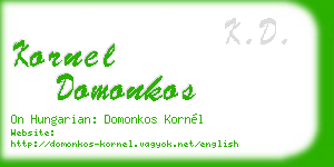 kornel domonkos business card